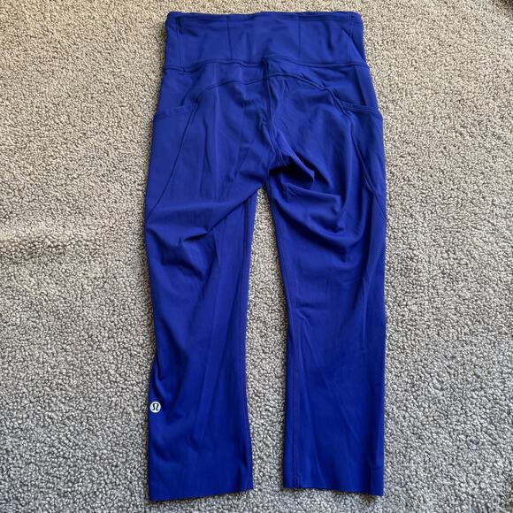 EUC Lululemon Fast and Free Crop II 19" *Non-Reflective - Larkspur Size 4 - Picture 4 of 11